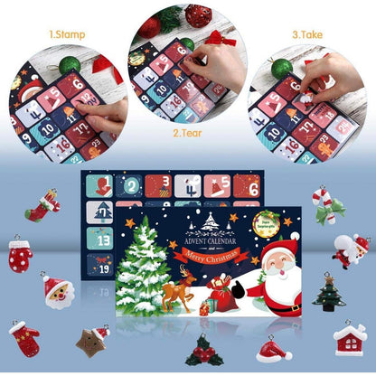 Weihnachtsanhänger 24er Set Harz Mini Weihnachtsbaum Deko
