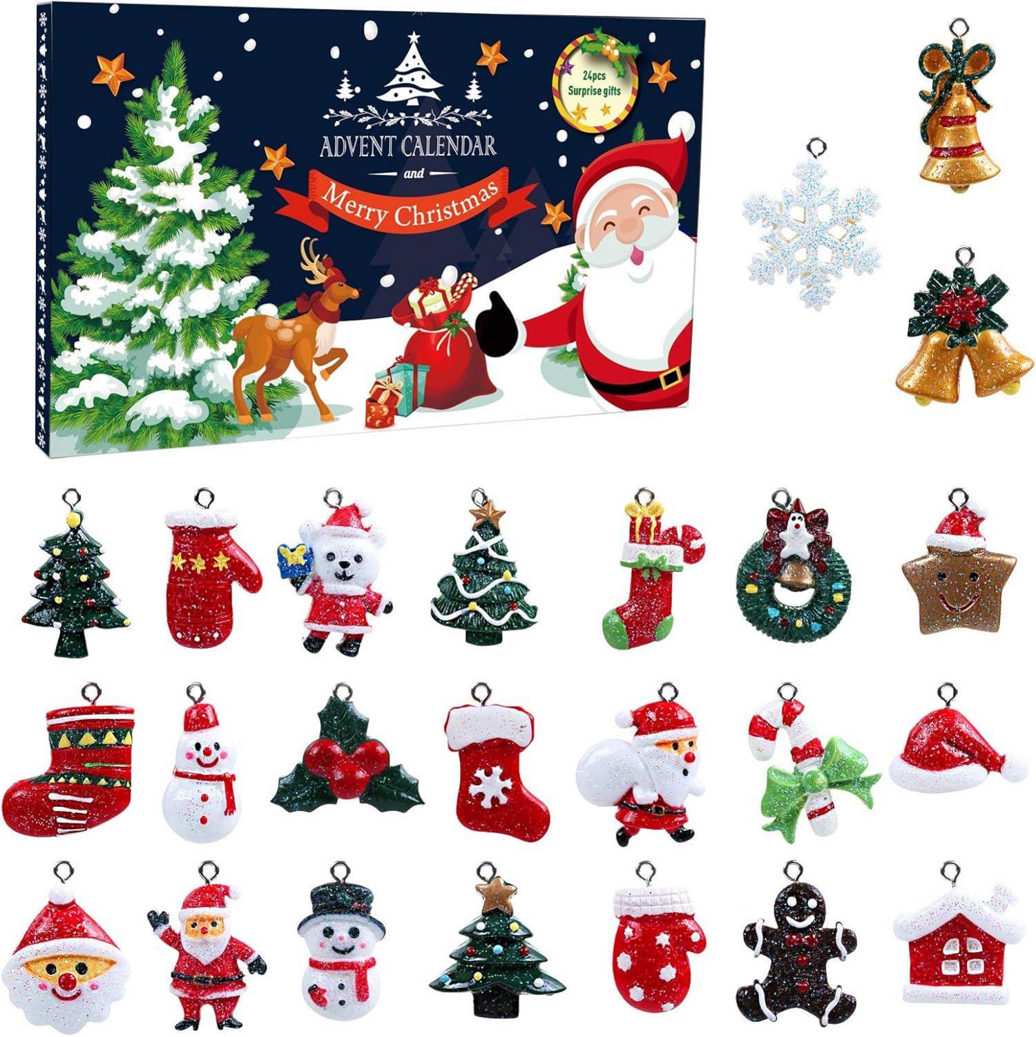 24er Set Weihnachtsanhänger Harz Mini Weihnachtsbaum Deko