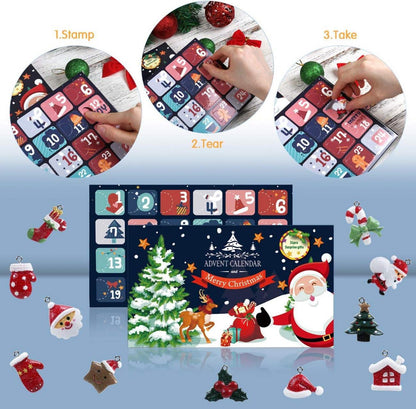 24er Set Mini Weihnachtsanhänger Harz Weihnachtsbaum Deko Adventskalender