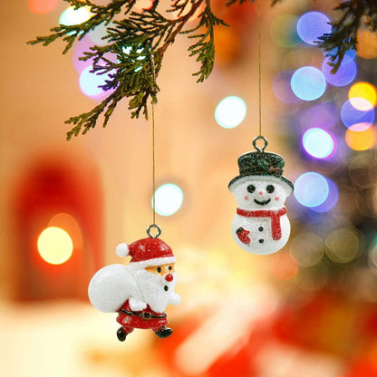 24 Weihnachtsanhänger Adventskalender Harz Mini Deko Figuren
