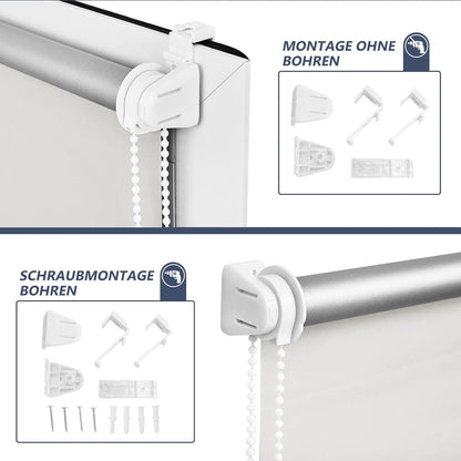 Rollos für Fenster ohne Bohren Doppelrollo Klemmfix 95x120cm