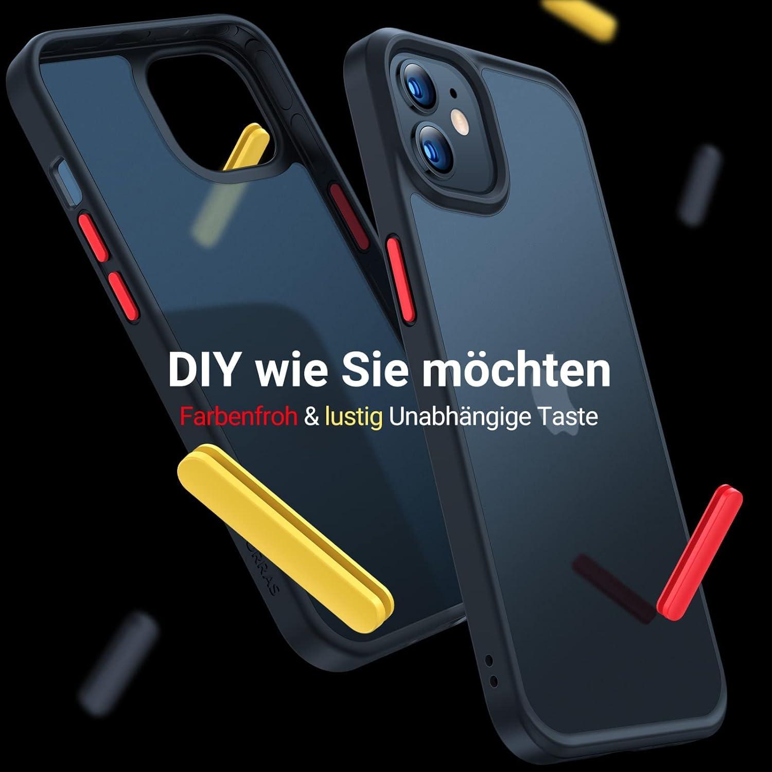 Unzerstörbare Militärschutz Hülle iPhone 12 Mini SchwarzTransparent