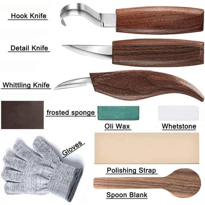 Holzschnitzwerkzeug Set Basteln Erwachsene Schnitzset 11tlg