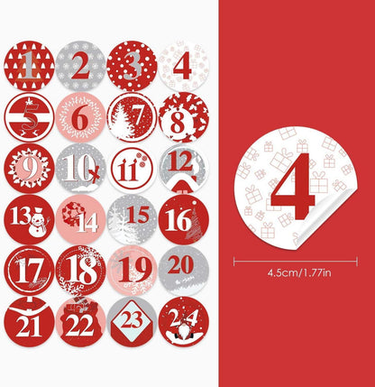 Dusor Adventskalender Stoffbeutel Filzbeutel 24 Adventskalenderzahlen