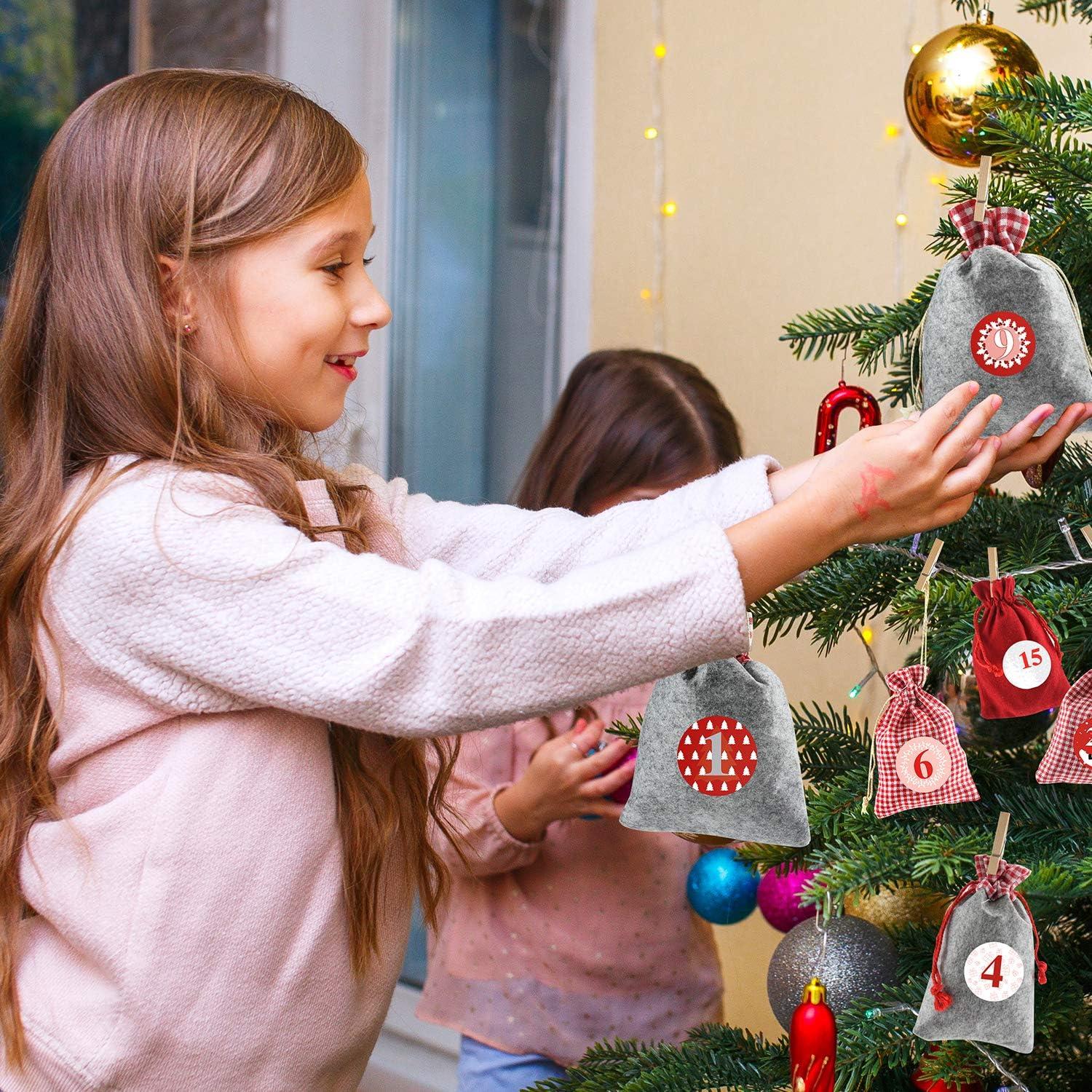 Adventskalender Stoffbeutel Filzbeutel 24 Kinder 2024