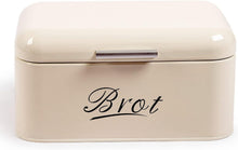 Großer Brotkasten Knäckebrot-Box Metall Retro Design Beige 31cm