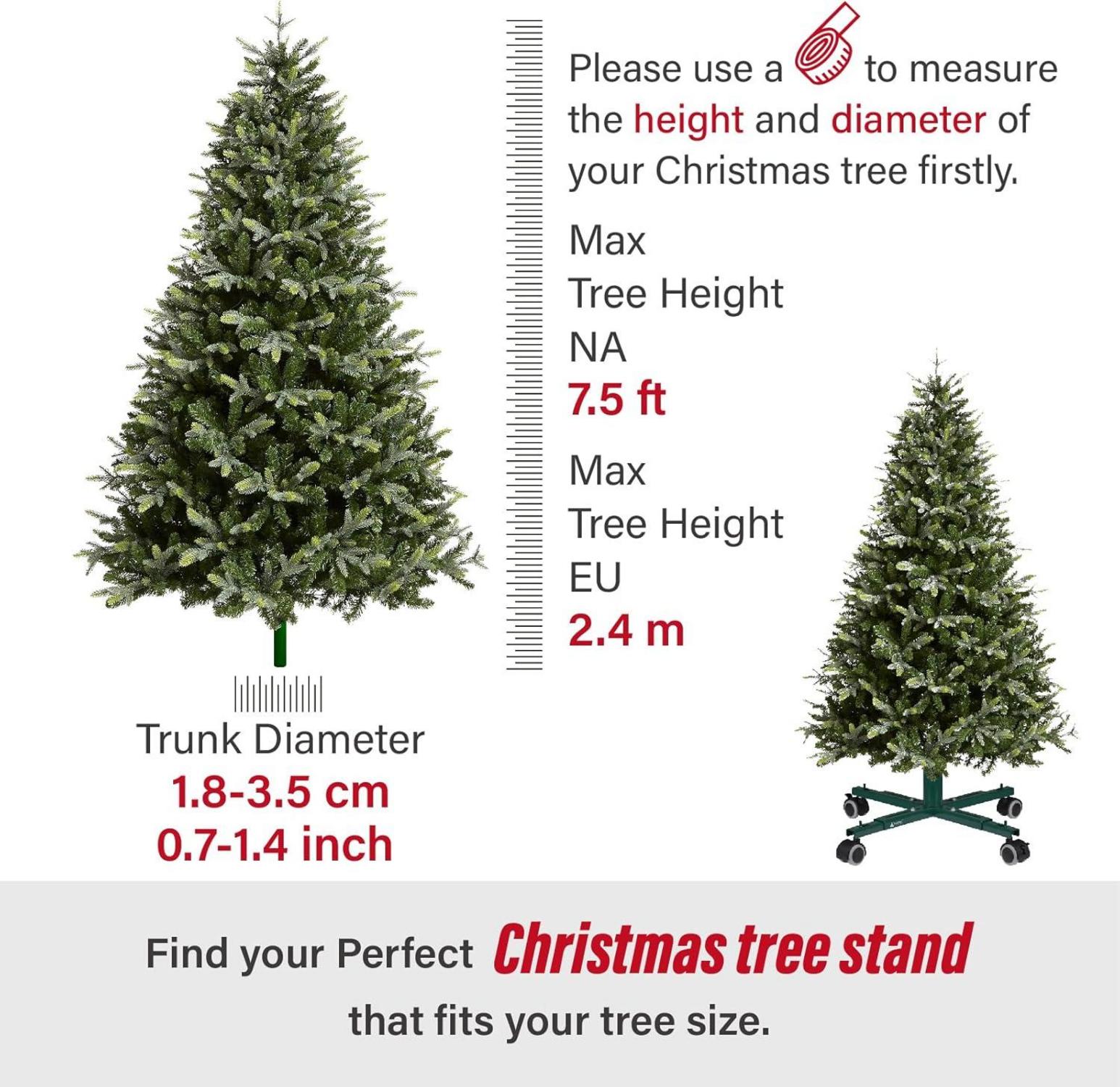Weihnachtsbaumständer mit Rädern für künstlichen Baum 250 cm Grün - Tree Nest