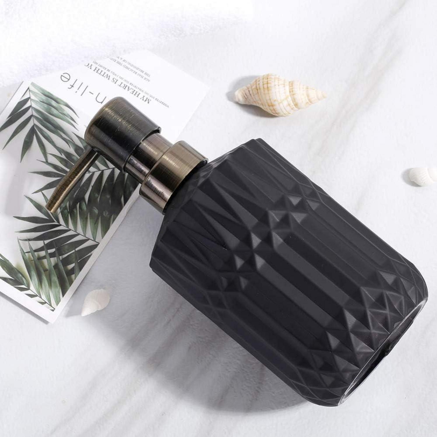 Seifenspender Glas Nachfüllbarer Flüssigseifen Spender Schwarz