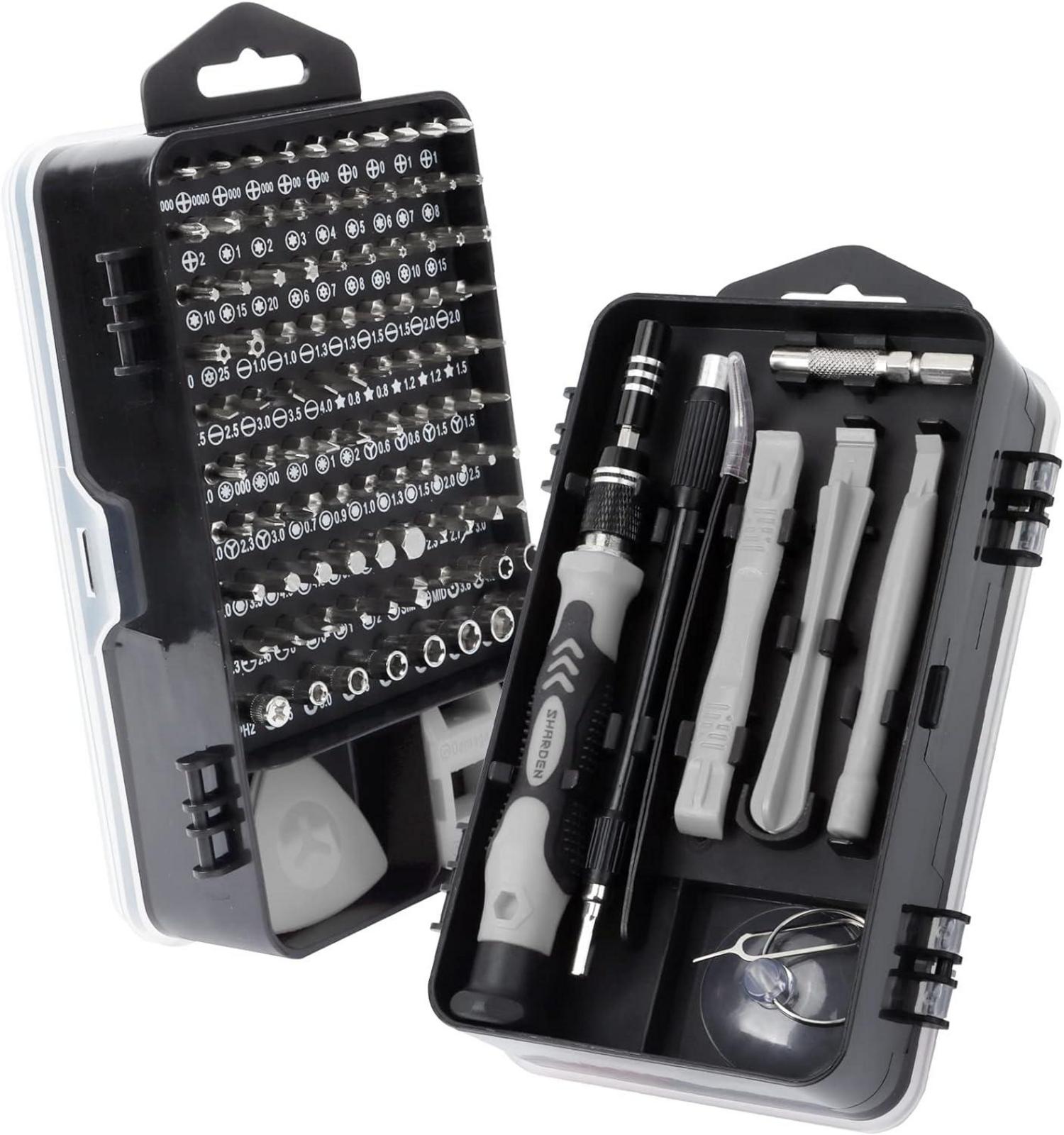 Präzisions Schraubendreher Set 122 in 1 mit Torx T2-T9 Schwarz
