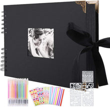 DIY Fotoalbum Scrapbook 80 Schwarze Seiten Fotobuch Einkleben
