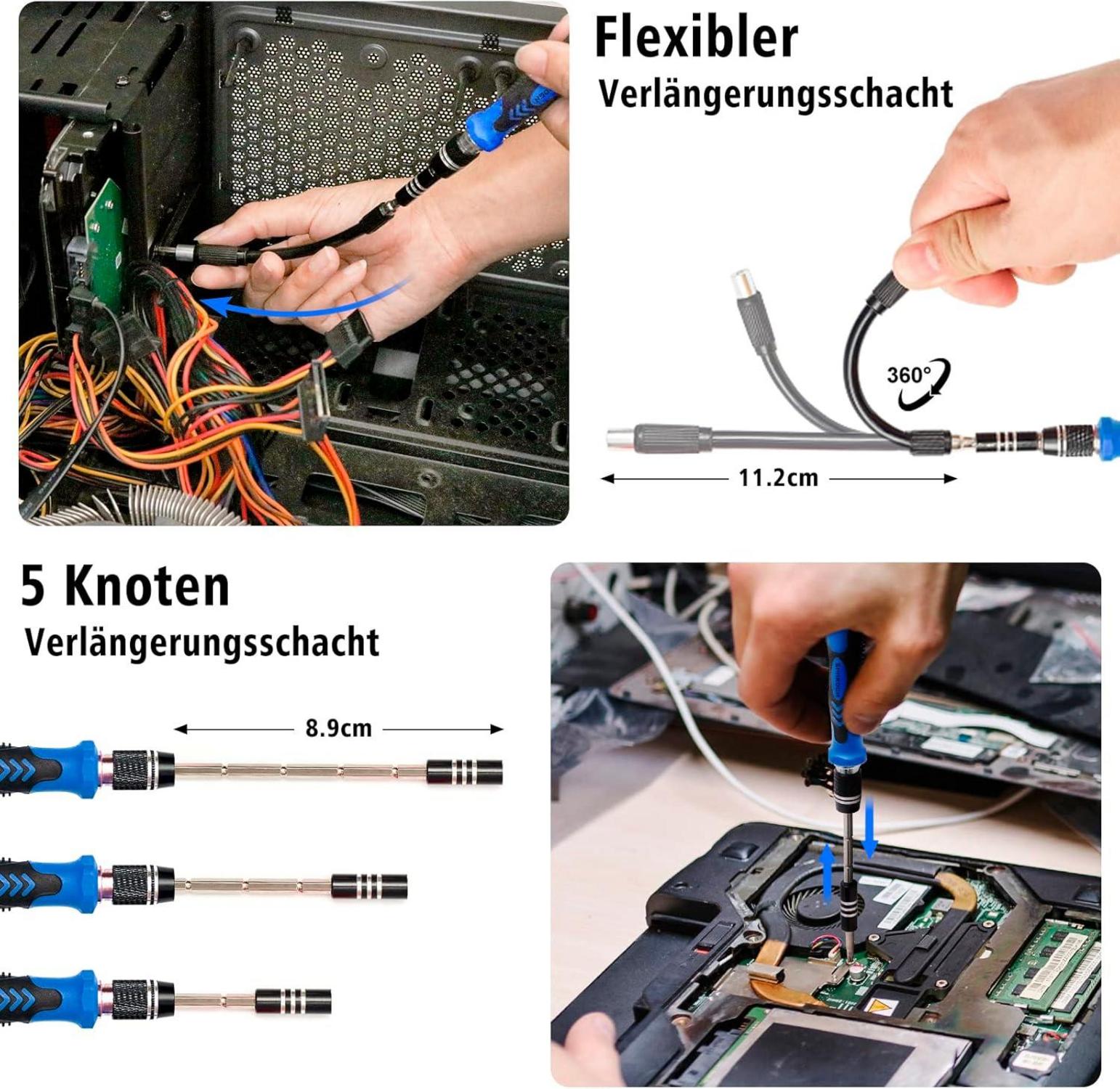 SHARDEN 122 in 1 Mini Schraubendreher Set Präzisions Werkzeug Kit Torx T2 T5 T6