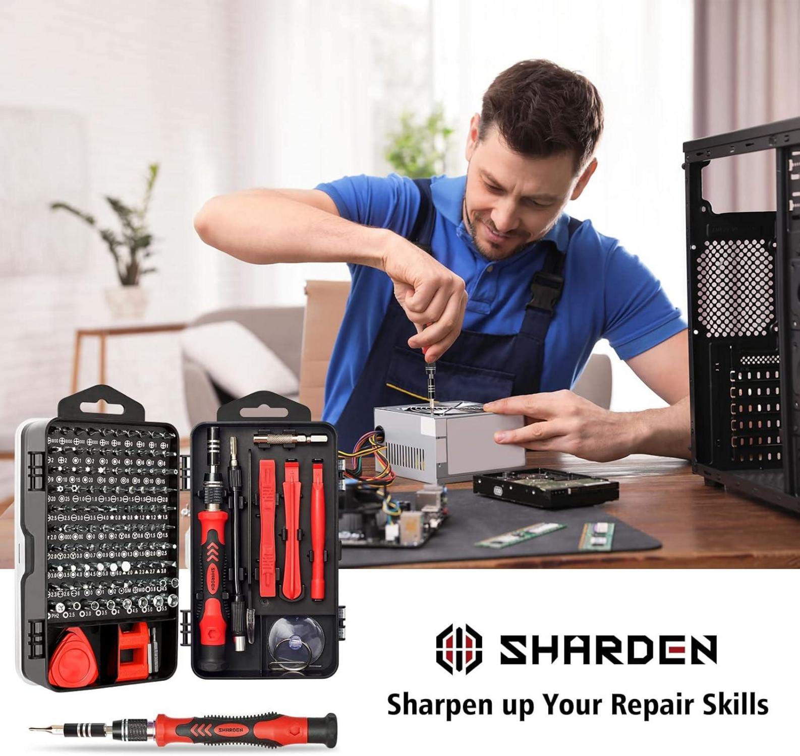 SHARDEN Schraubendreher Set 122 in 1 Präzisions Werkzeug Kit Torx T2 T5 T6 T8 T9