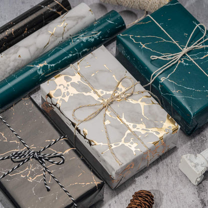 3er Set Marmor Geschenkpapierrolle 43,2x305 cm - Gridlines