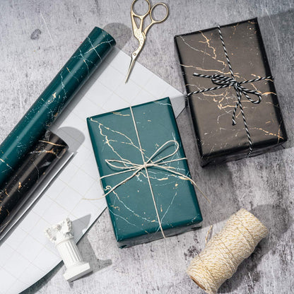 3er Set Marmor Geschenkpapierrolle 43,2x305 cm - Gridlines
