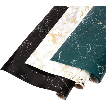 3er Set Marmor Geschenkpapierrolle 43,2x305 cm - Gridlines