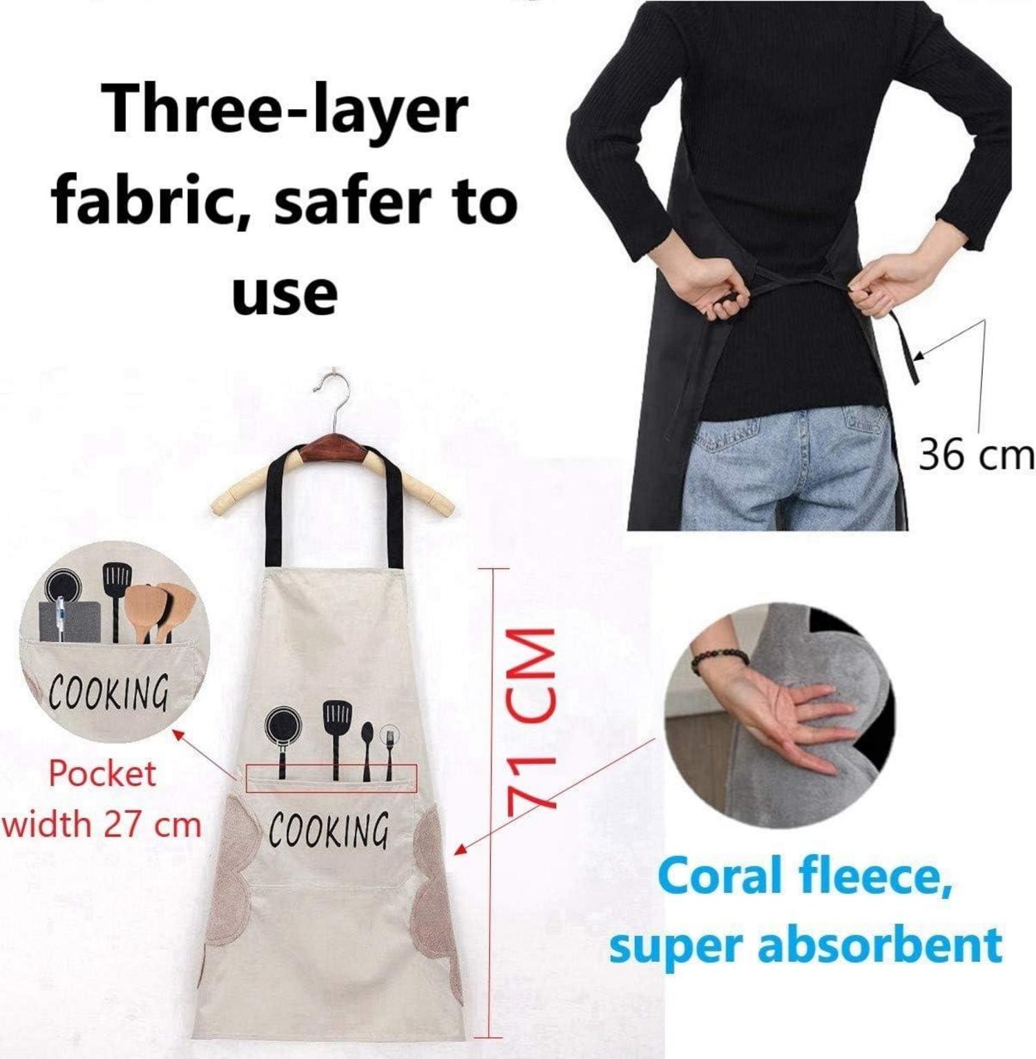 Verstellbare Kochschürze mit Taschen in Schwarz, wasserdicht
