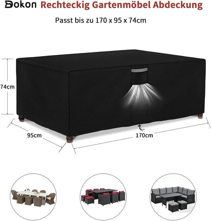 Dokon Gartenmöbel Abdeckung 170x95x74cm - Wasserdicht