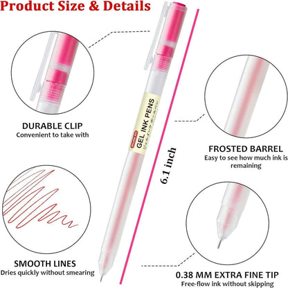 Gelstifte Set 15 Farben 0,38mm ultrafeine Spitze schnelltrocknend