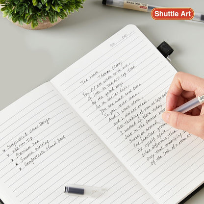 Schwarze Gelstifte mit 0,38mm ultrafeiner Spitze, 15 Stück, schnelltrocknend