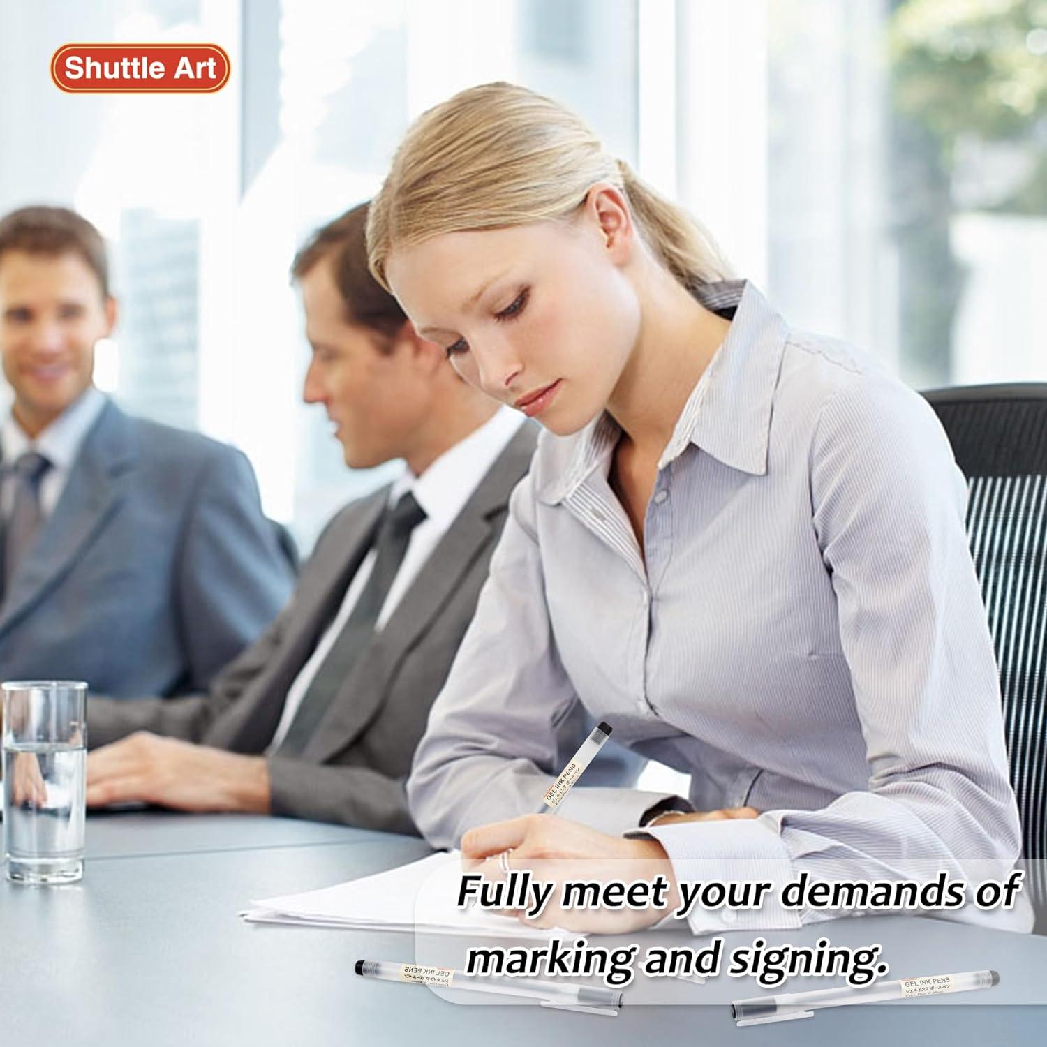 Schwarze Gelstifte Set 15 Stück 0,38mm Spitze schnell trocknend - Journaling