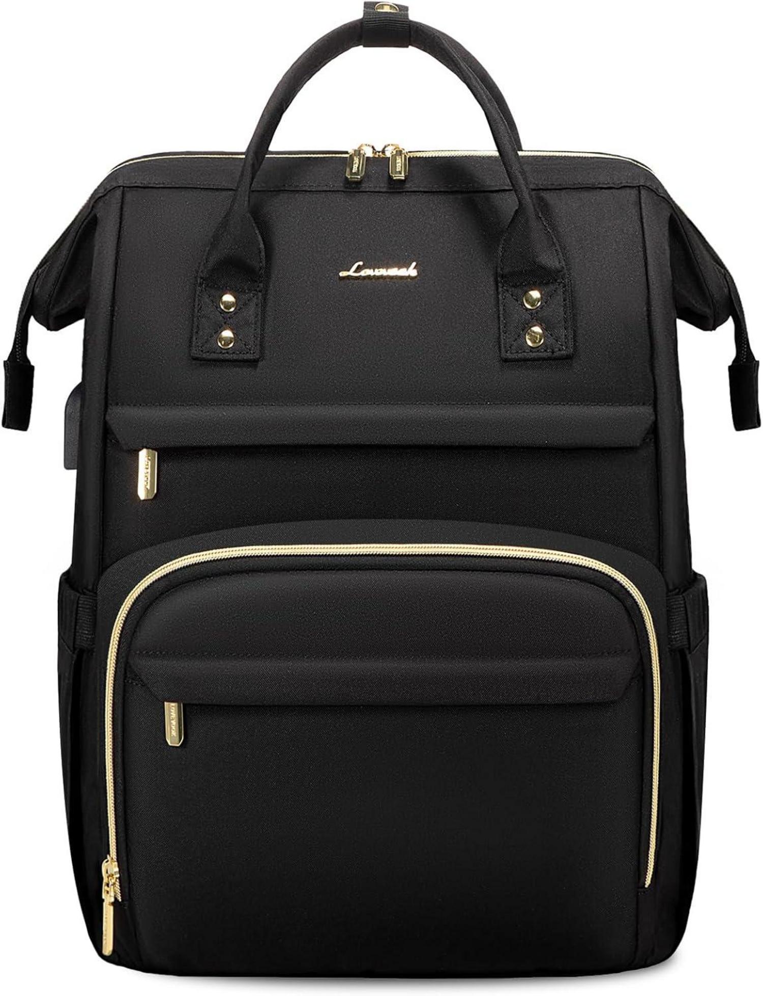 Laptoprucksack Damen Schwarz USB 17 Zoll wasserdicht
