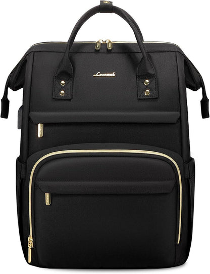 Laptoprucksack Damen Schwarz USB 17 Zoll wasserdicht