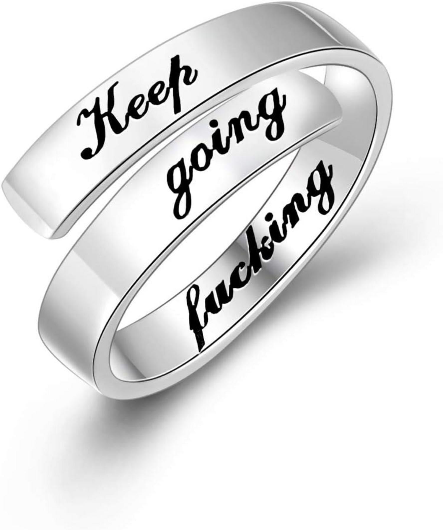 Inspiration Ring 925 Sterling-Silber verstellbar Gravur