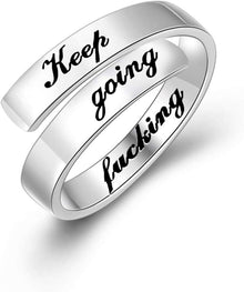 Inspiration Ring 925 Sterling-Silber verstellbar Gravur