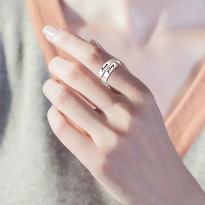 925 Sterling-Silber Ring Keep Funking Going! Graviert374