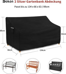 Schutzhülle für 2-Sitzer Gartenbank 134x66x63/89cm