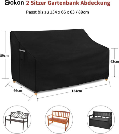 Schutzhülle für 2-Sitzer Gartenbank 134x66x63/89cm