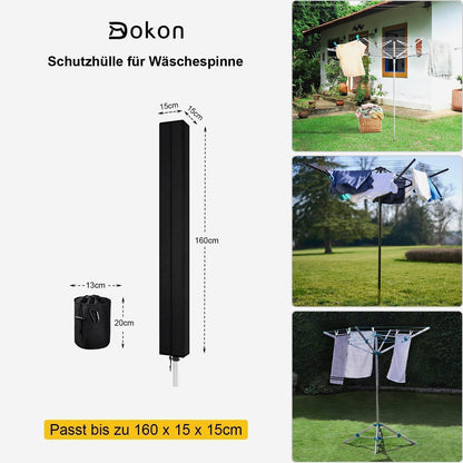 Schutzhülle für Wäschespinne 165xØ16cm Wetterfest Oxford