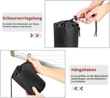 Dokon Wäschespinne Schutzhülle Reißverschluss Winterfest 165xØ16cm UV-beständig