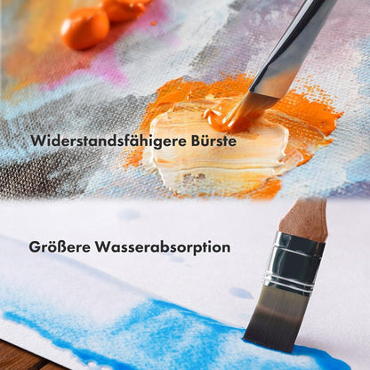ARTIFY 24-teiliges Pinsel-Set mit Pinseltasche und Spachtel