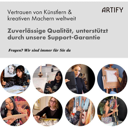 ARTIFY 24-teiliges Pinsel-Set mit Pinseltasche und Spachtel