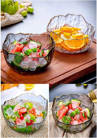 3er-Set Stapelbare Salatschüsseln Glas Transparent