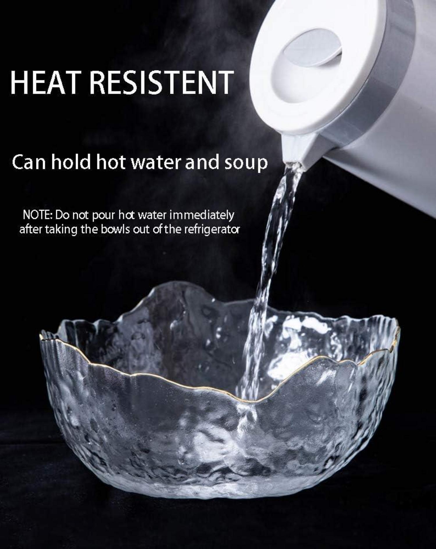 3er-Set Salatschale Dessertschale Glas stapelbar rund transparent