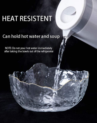 3er-Set Salatschale Dessertschale Glas stapelbar rund transparent