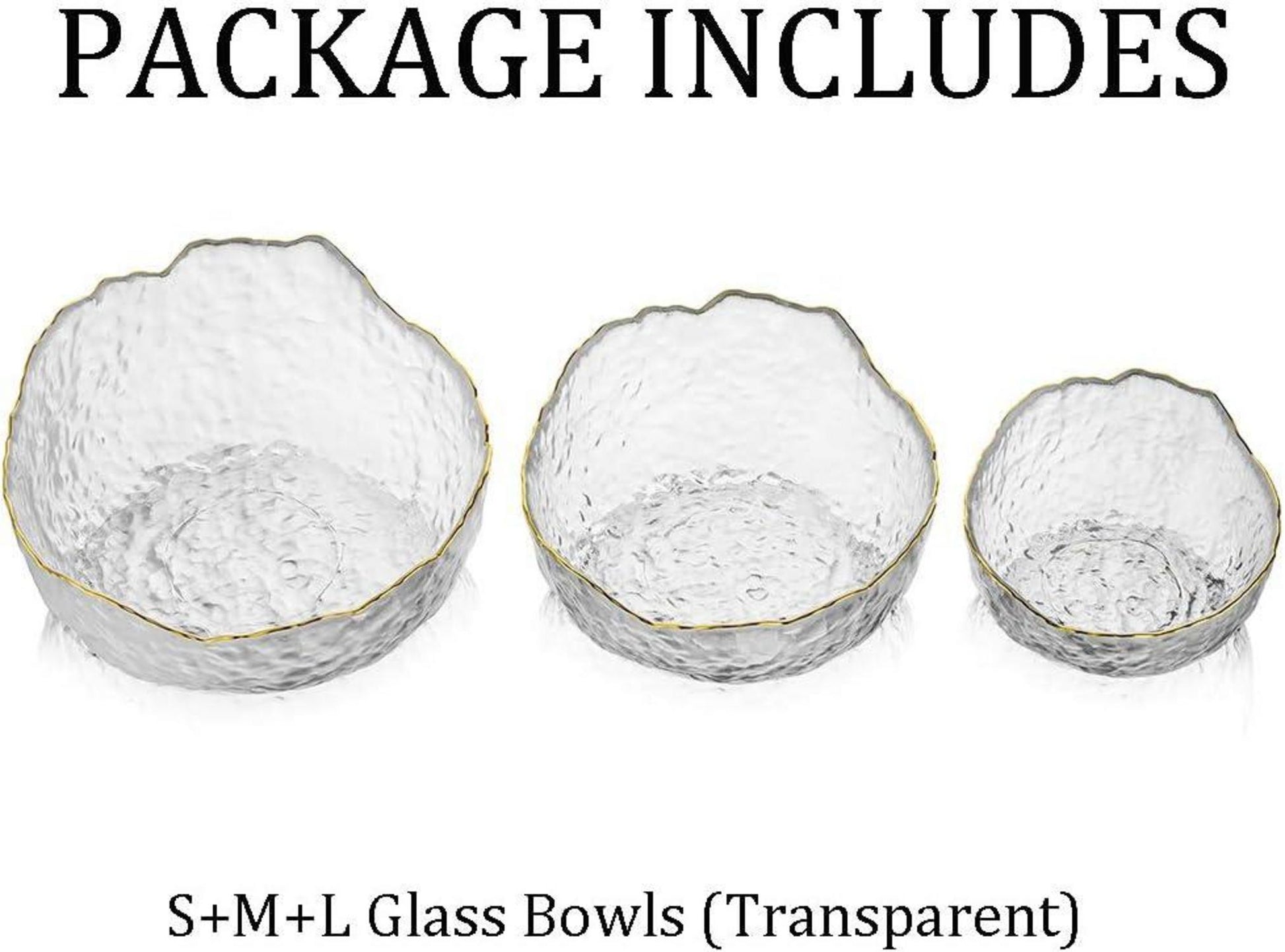 3er Set Glas Schalen Stapelbar Servierschalen Rund Transparent