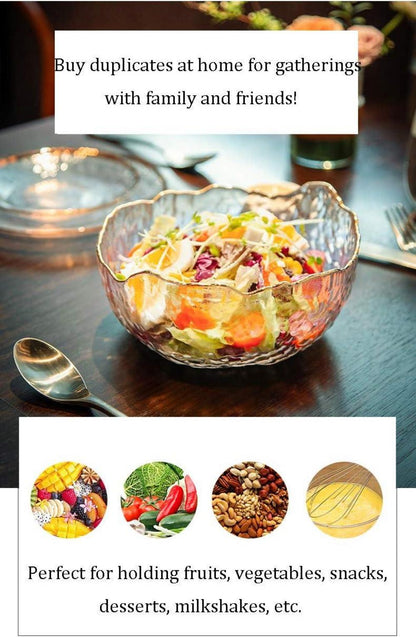 3er-Set Glas Salatschüssel & Dessertschalen stapelbar transparent Rund