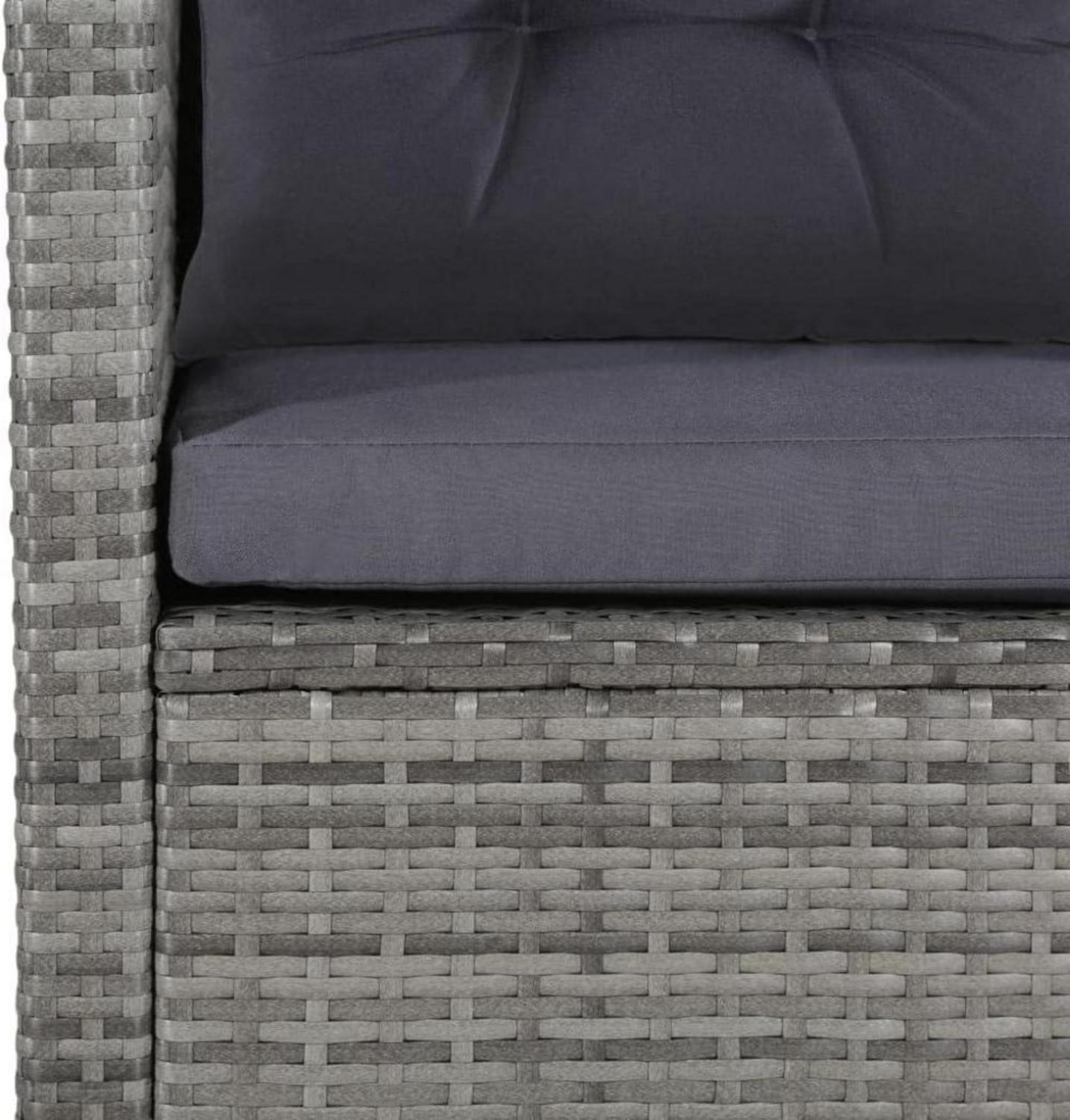 vidaXL Poly Rattan Gartensofa Set 6-tlg. Sitzgruppe mit Tisch & Hocker