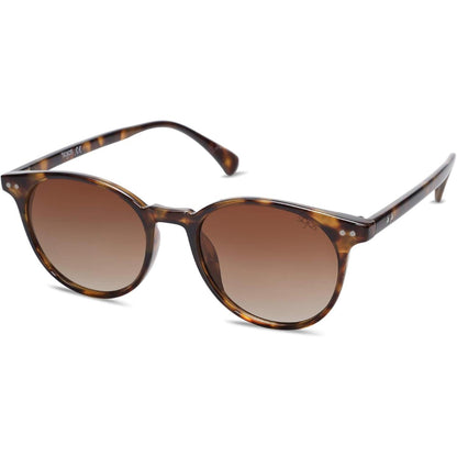 Polarisierte Runde Sonnenbrille Damen Herren UV400 Schildkröten Rahmen Gradient Braun