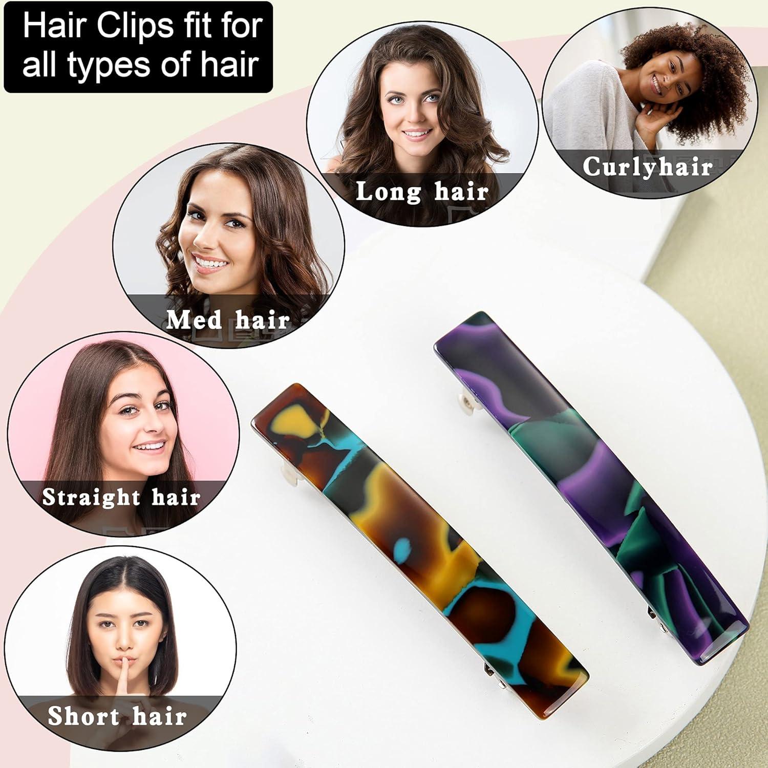 3er Set Automatische Haarspangen Damen Schildpatt Clips Hair Pins