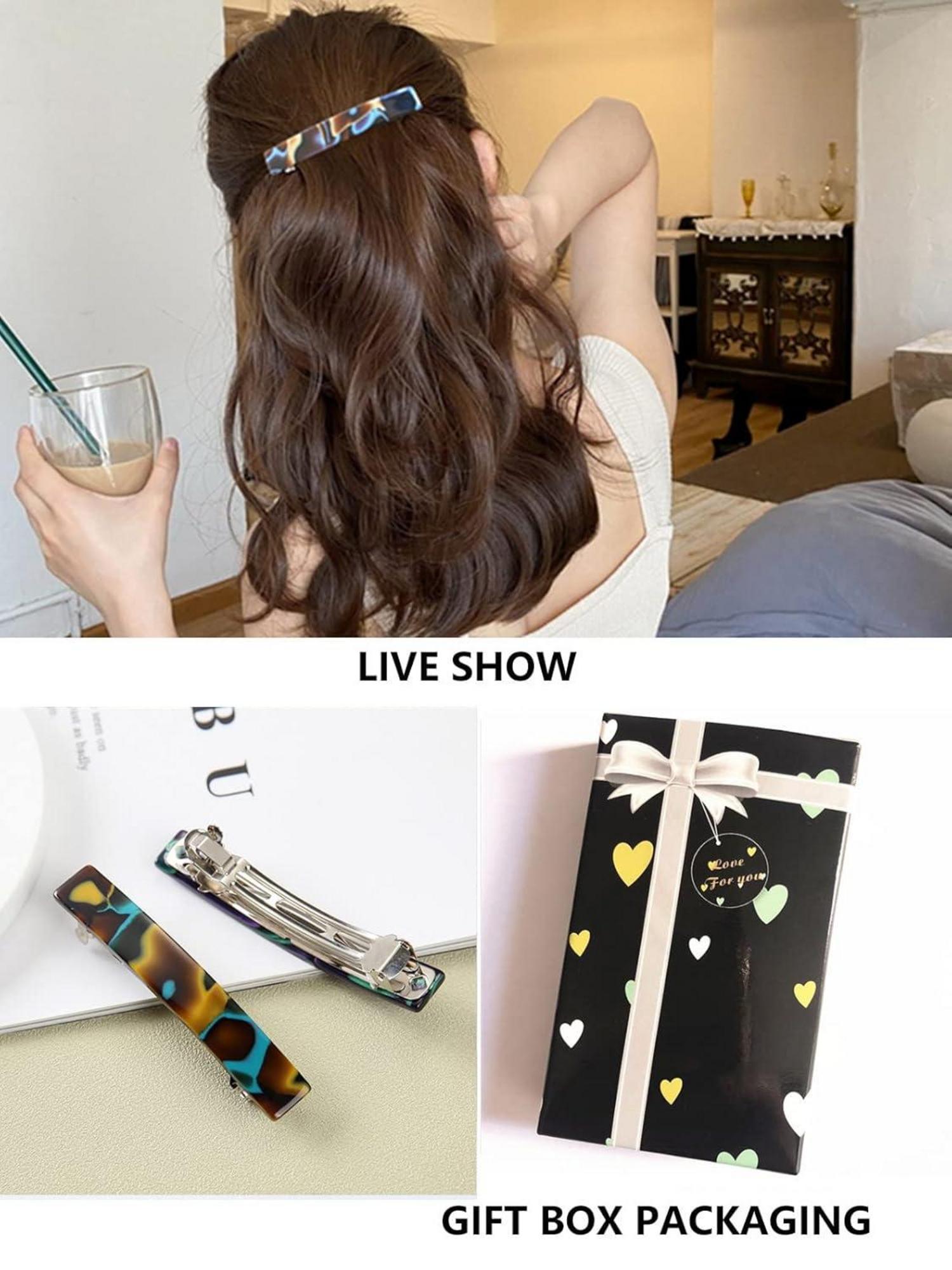 3er Set Automatische Haarspange Schildpatt Damen Clips