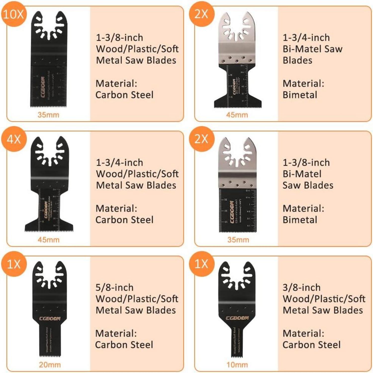 28 tlg Multitool Zubehör Oszillierendes Sägeblatt Set Mix Klingen für