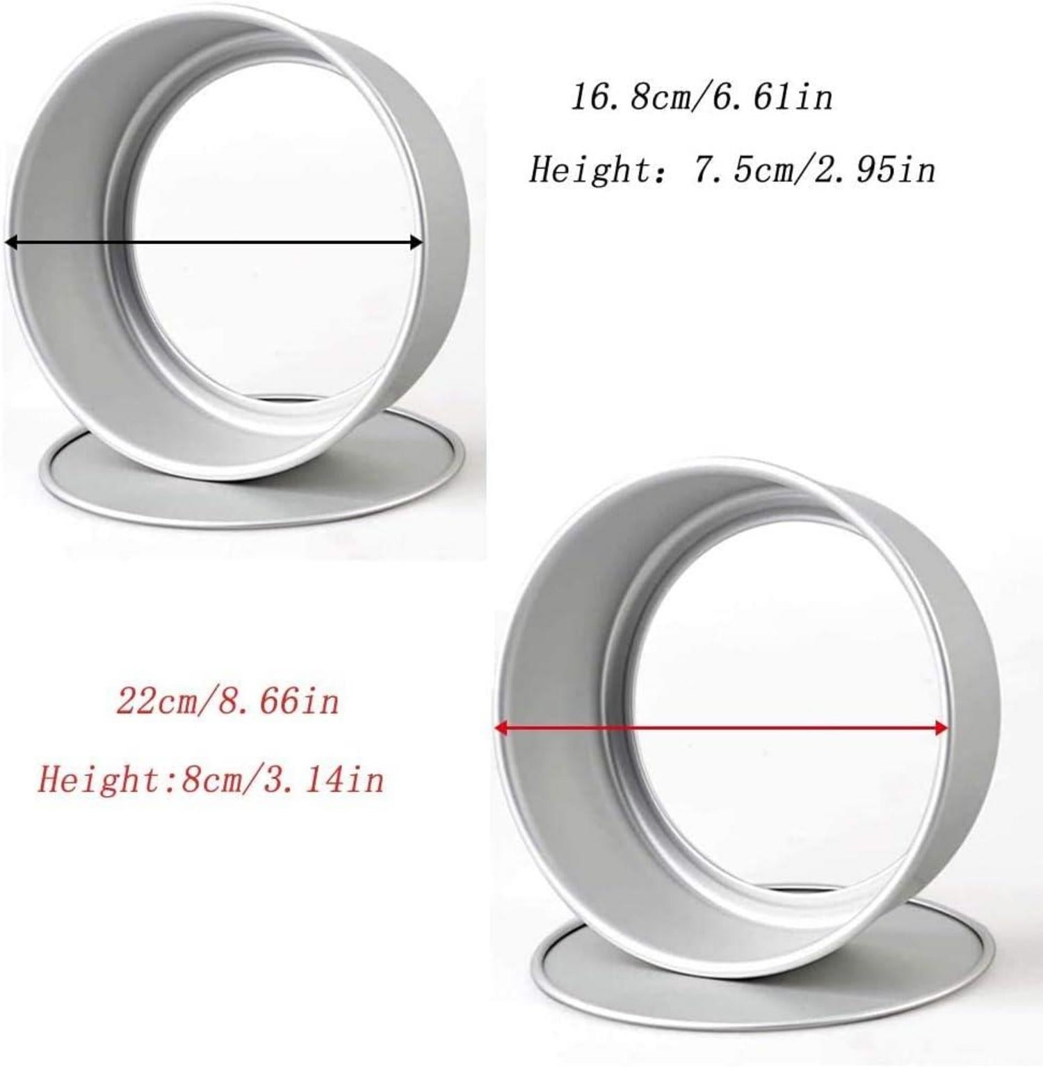 Mirrwin Runde Kuchenformen Set Aluminium Antihaft 6 Zoll 8