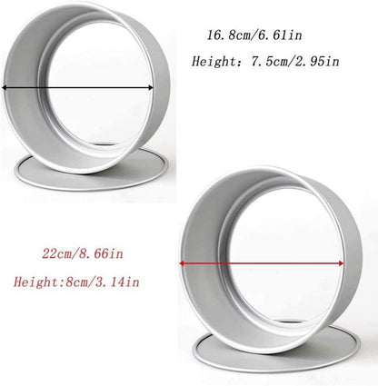 Mirrwin Runde Kuchenformen Set Aluminium Antihaft 6 Zoll 8