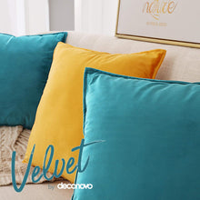 Deconovo Samt Kissenbezug Türkis 40x40 cm, 2er Set