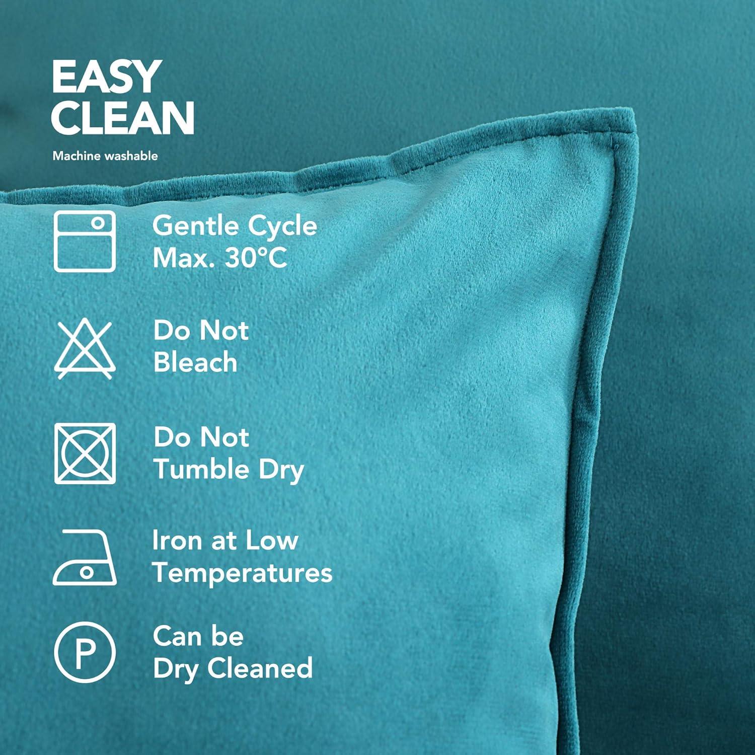 Samt Kissenbezüge 40x40 Türkis 2er Set moderne Deko Eleganz