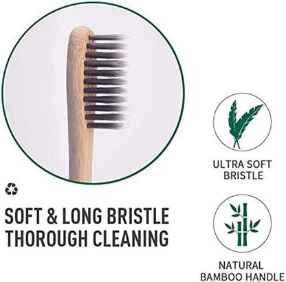 12 Stück Bambuskohle Zahnbürsten Set, Biologisch abbaubare